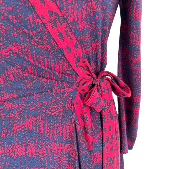BCBGMAXAZRIA Wrap Dress Printed Red Blue Size XS - Picture 4 of 14